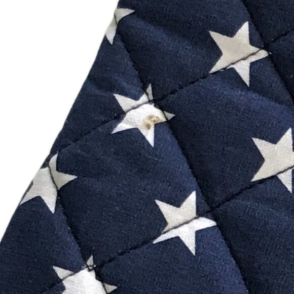 Blue w/ Star Print Patriotic Long Oven Mitt Cotton - Picture 4 of 4